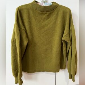 Garnet Hill Olive Green Odette Cashmere Sweater